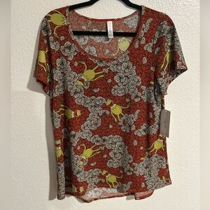 NWT LuLaRoe Disney Classic T Large Kermit the Frog White/Red/orange ShortSleeve